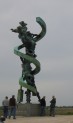 Den store udveksler Ørestad Syd, København. H. 7,4 x 3 meter - spiral L. 16 meter 2005. Billedhugger Hein Heinsen. Foto: Broncestøberiet