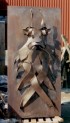 Århus maske 2002. Billedhugger Jette Vohlert.

Masken modelleret direkte i voksplader til støbning i bronce. Foto: Broncestøberiet.